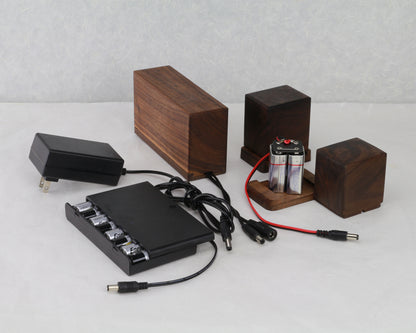 HOHOKA Lamp Power Source | DC 12V Battery Power Source | Wooden Battery Case