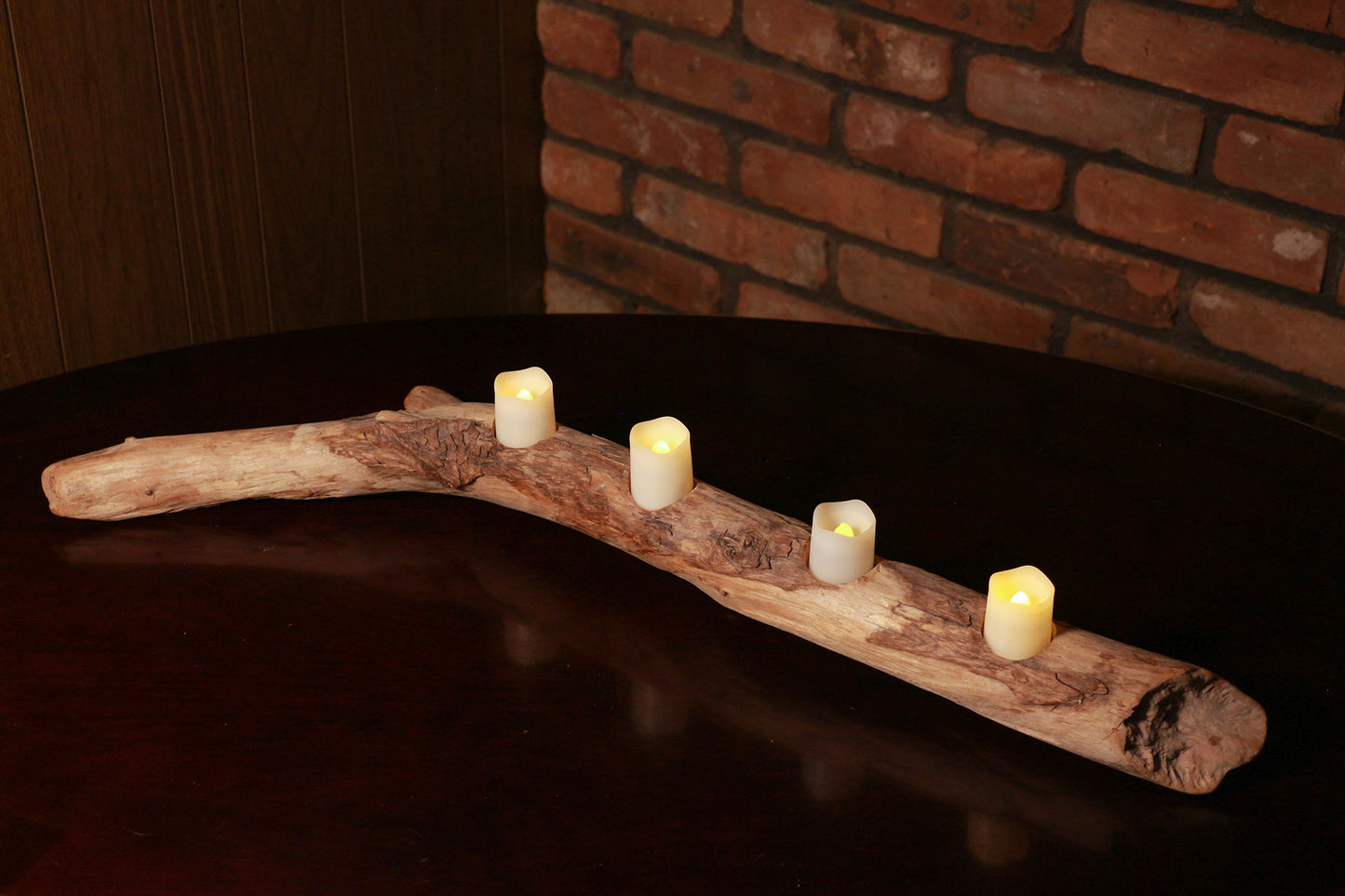 Drift Wood Accent Lamp | Off The Grid Lamp | 4 LED Candle Lights