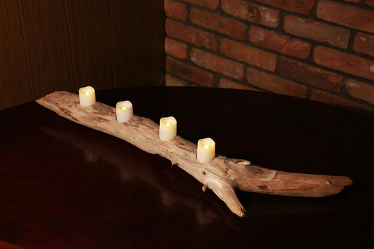 Drift Wood Accent Lamp | Off The Grid Lamp | 4 LED Candle Lights