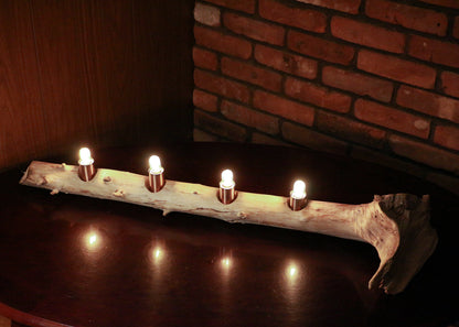 Drift Wood Accent Lamp | Off The Grid Lamp | 4 LED Bulbs | Battery Operation