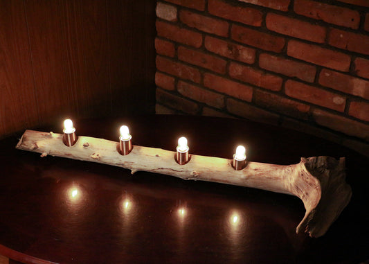 Drift Wood Accent Lamp | Off The Grid Lamp | 4 LED Bulbs | Battery Operation