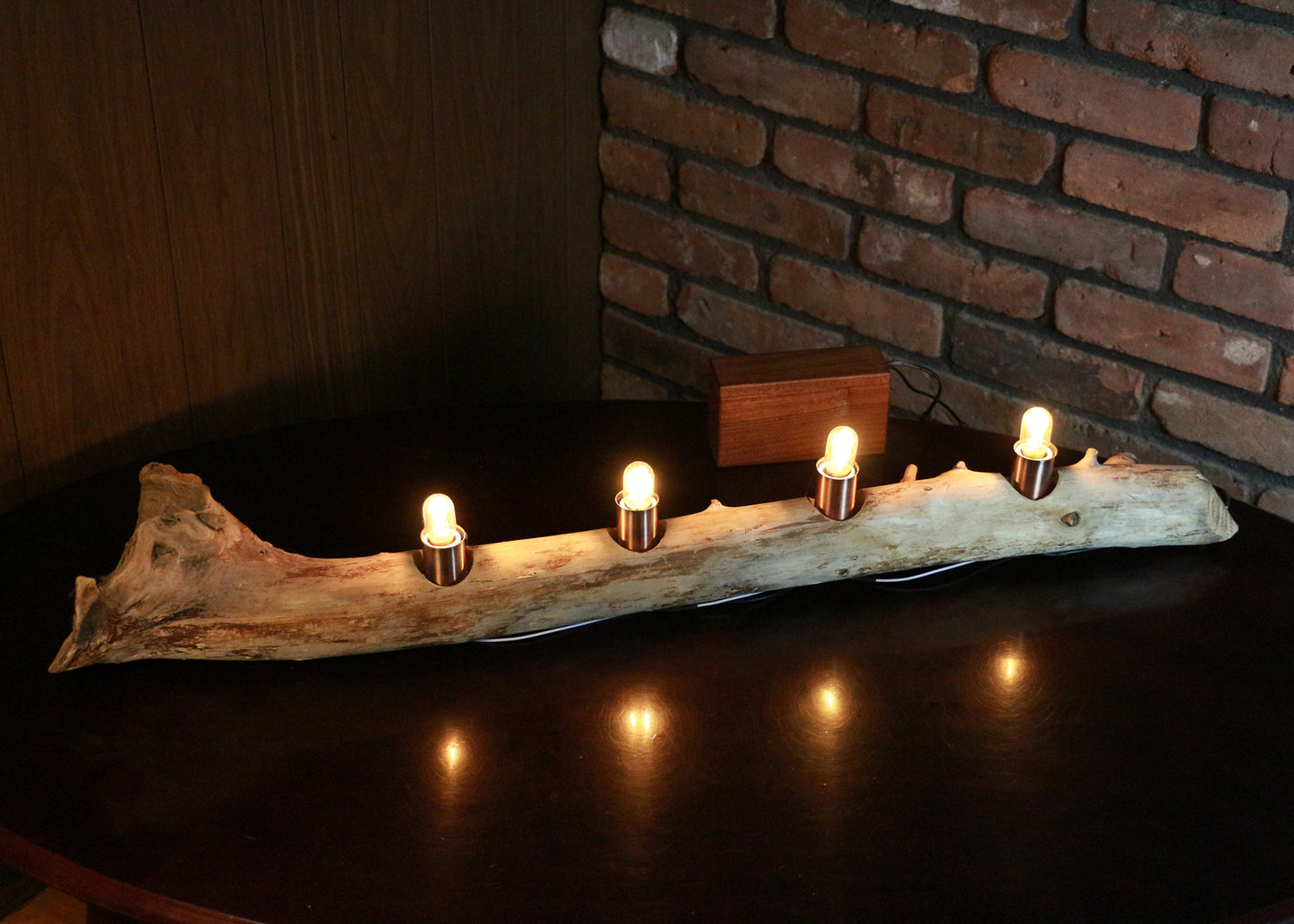 Drift Wood Accent Lamp | Off The Grid Lamp | 4 LED Bulbs | Battery Operation