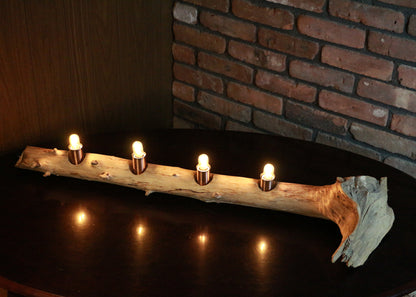 Drift Wood Accent Lamp | Off The Grid Lamp | 4 LED Bulbs | Battery Operation