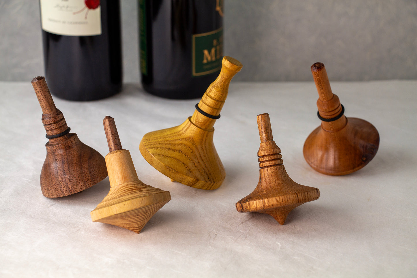 Wine Stopper |  Spinning Taps | Locust Wood | Hand Crafted | Toy Bottle Stop