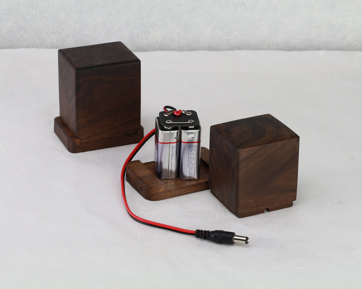 HOHOKA Lamp Power Source | DC 12V Battery Power Source | Wooden Battery Case