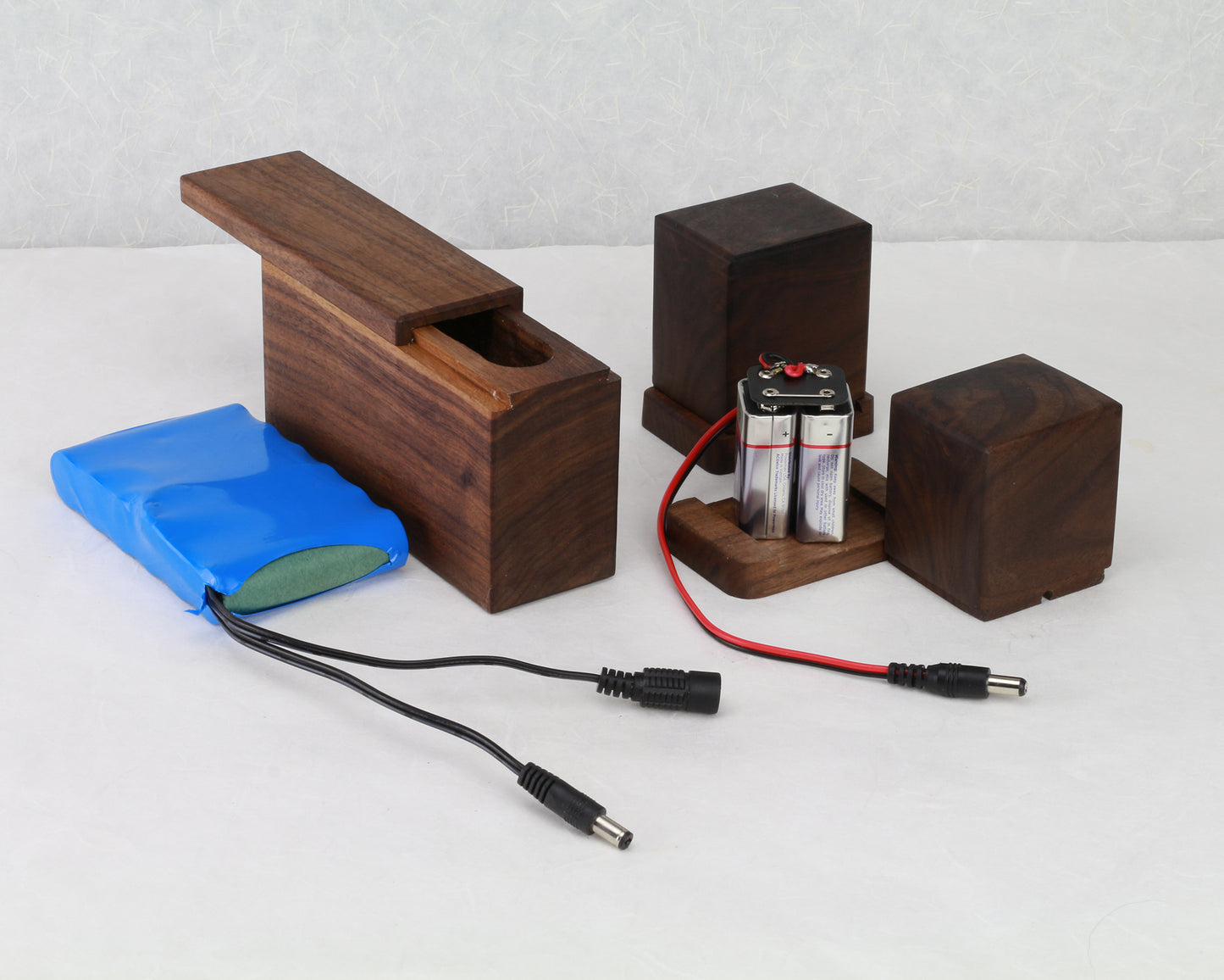 HOHOKA Lamp Power Source | DC 12V Battery Power Source | Wooden Battery Case