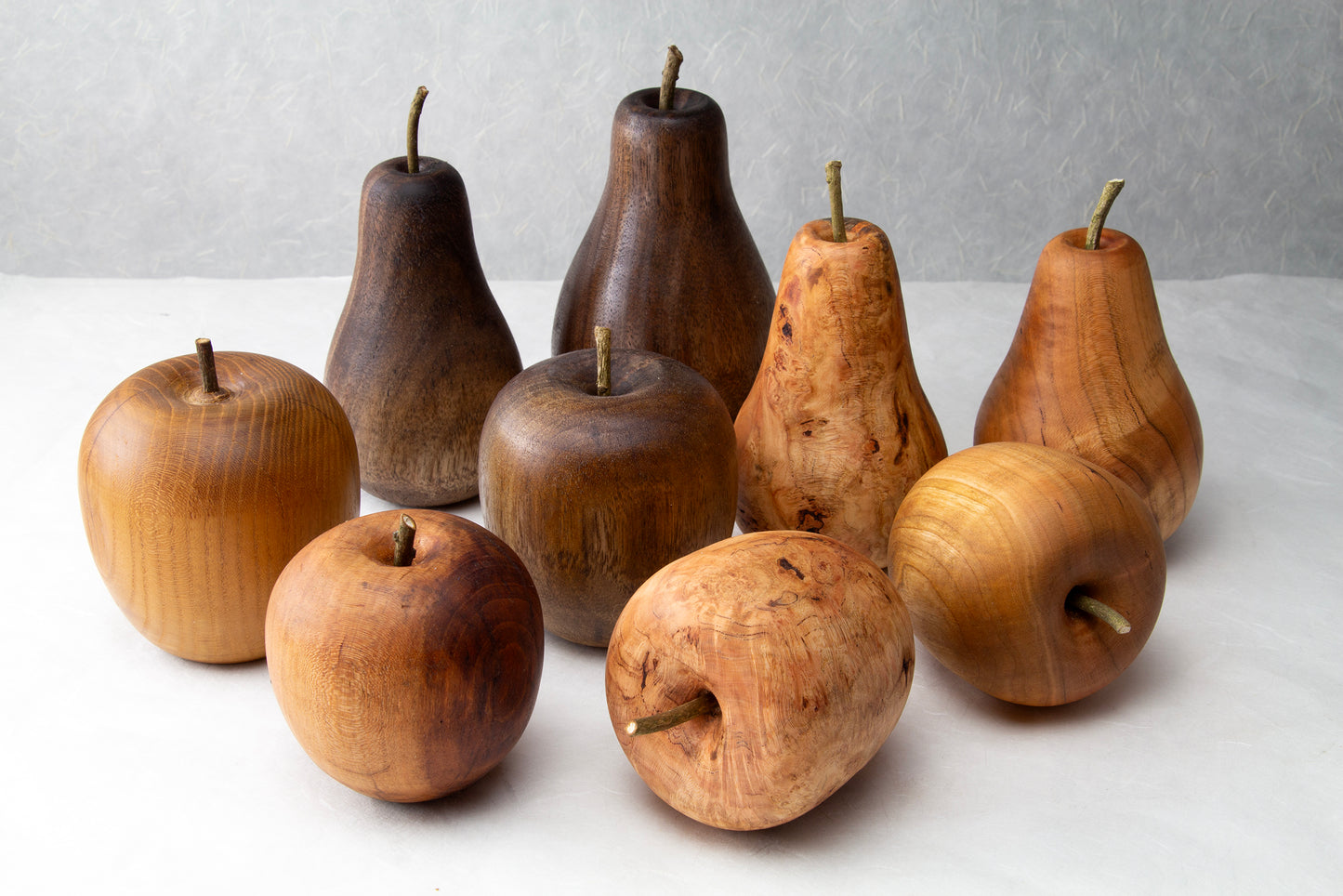 Wooden Fruit Ornaments | Apples | Peach | Pears | Persimmon | Lemon