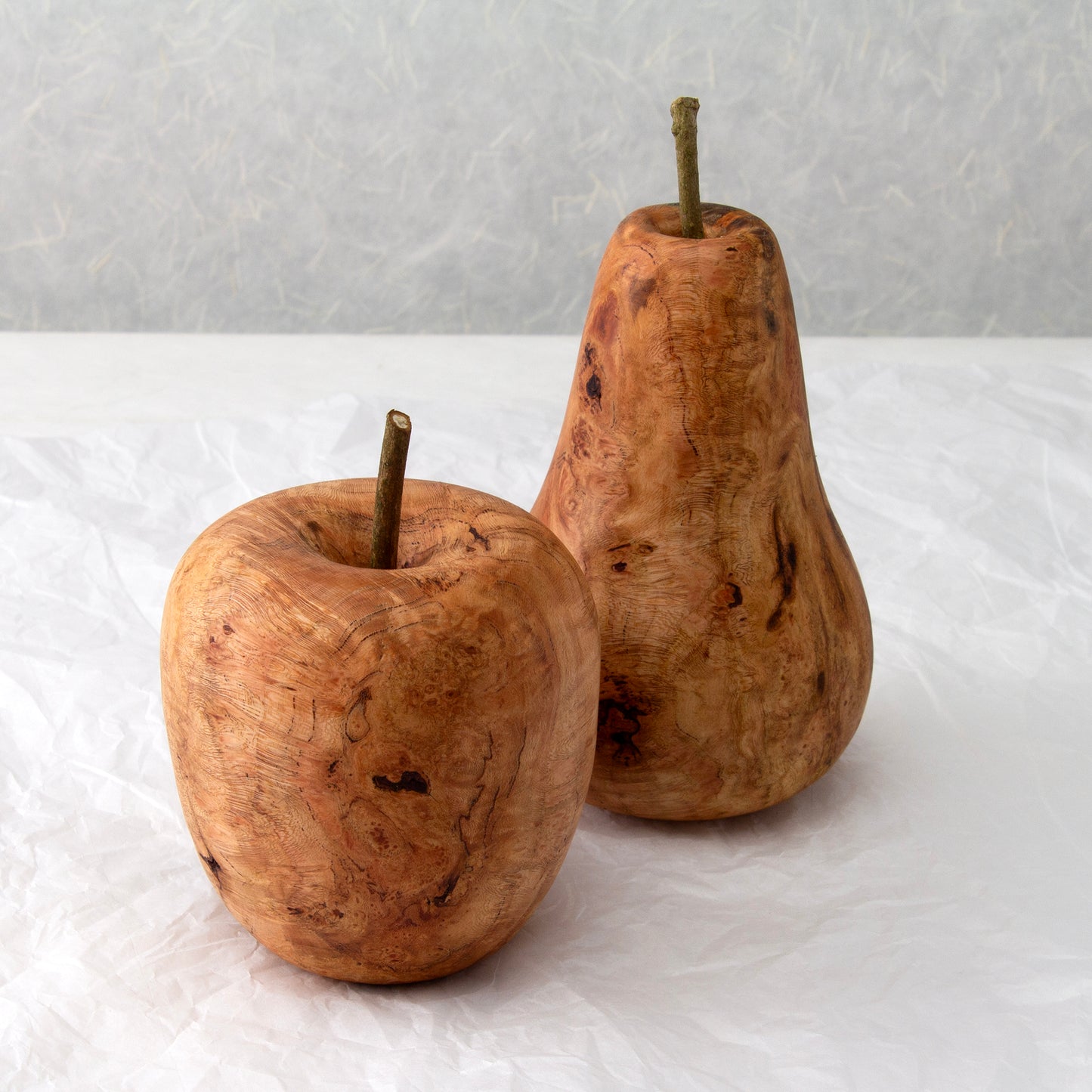 Wooden Fruit Ornaments | Apples | Peach | Pears | Persimmon | Lemon