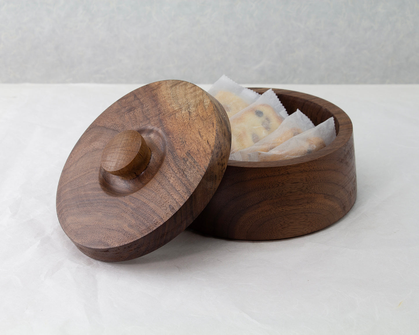 Walnut Container Series | Cookie Jar | Trinket box | Chazutsu Tea Canisters | Confectionery Plate with Lid