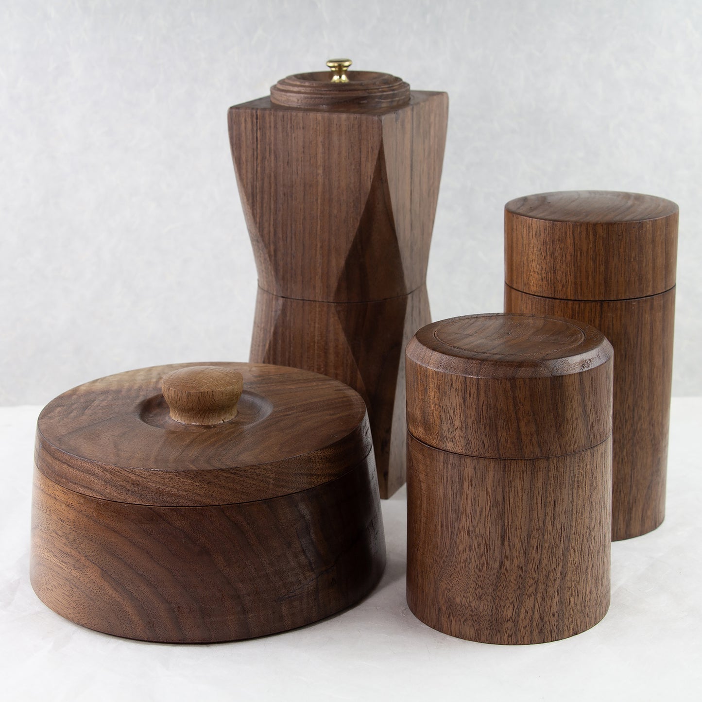 Walnut Container Series | Cookie Jar | Trinket box | Chazutsu Tea Canisters | Confectionery Plate with Lid