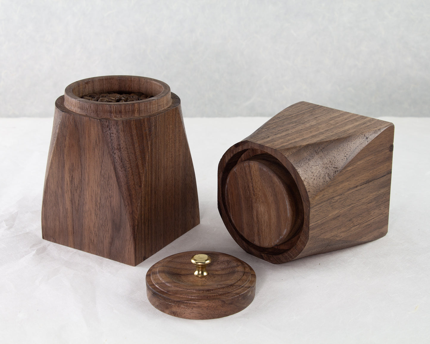 Walnut Container Series | Cookie Jar | Trinket box | Chazutsu Tea Canisters | Confectionery Plate with Lid