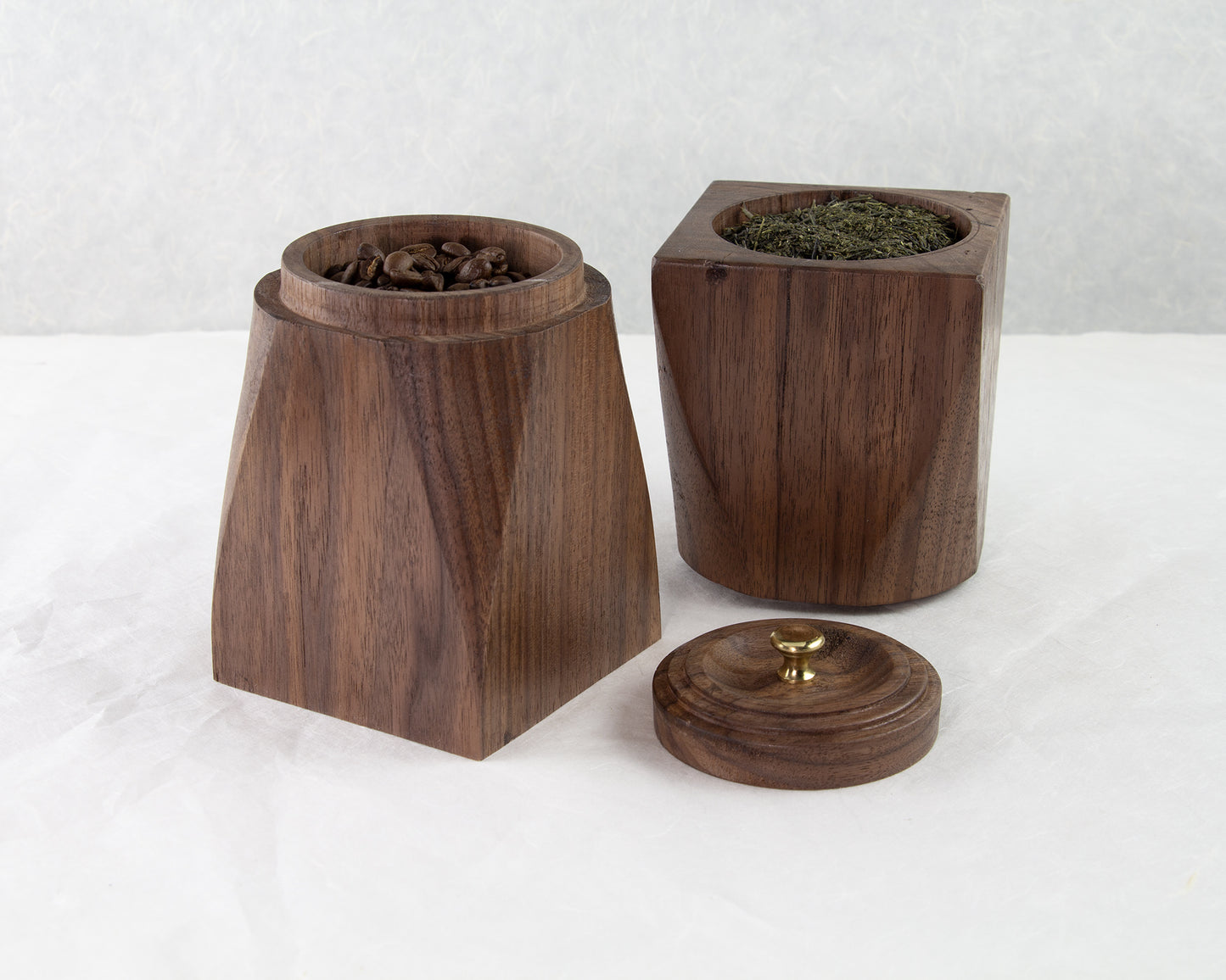 Walnut Container Series | Cookie Jar | Trinket box | Chazutsu Tea Canisters | Confectionery Plate with Lid