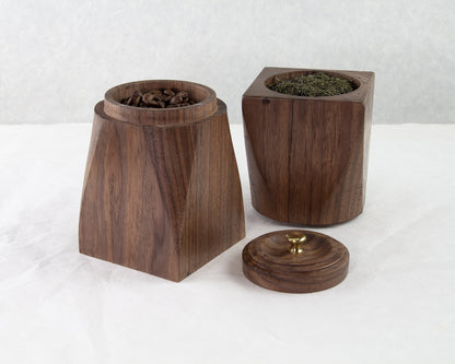 Walnut Container Series | Cookie Jar | Trinket box | Chazutsu Tea Canisters | Confectionery Plate with Lid