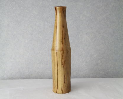 Spalted Maple Vase | Ichirinsashi | 12"H x 2.5" Diam.| Hand-Turned
