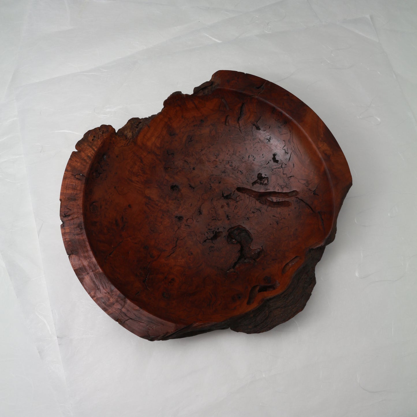 Cherry Burl Plate | Wormhole Cherry | 9.5"x8.5"x2" | Handcrafted