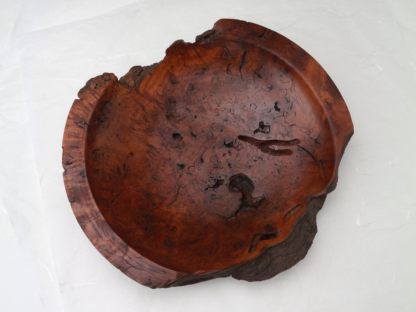 Cherry Burl Plate | Wormhole Cherry | 9.5"x8.5"x2" | Handcrafted