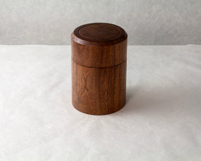 Chazutsu Tea Canister with inner lid | Black Walnut | Handcrafted Tea Canister