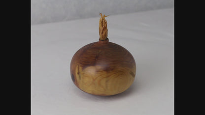 Wooden Onion Ornament | Red Cedar | Amber Shellac Finish