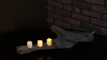 Drift Wood Accent Lamp | Off The Grid Lamp | 3 LED Candle Lights