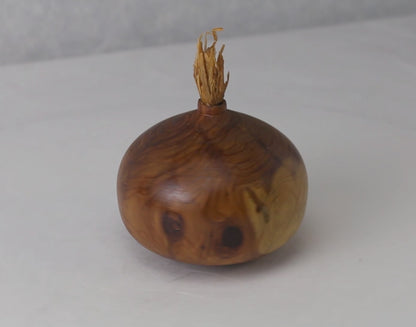 Wooden Onion Ornament | Red Cedar | Amber Shellac Finish