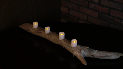 Drift Wood Accent Lamp | Off The Grid Lamp | 4 LED Candle Lights