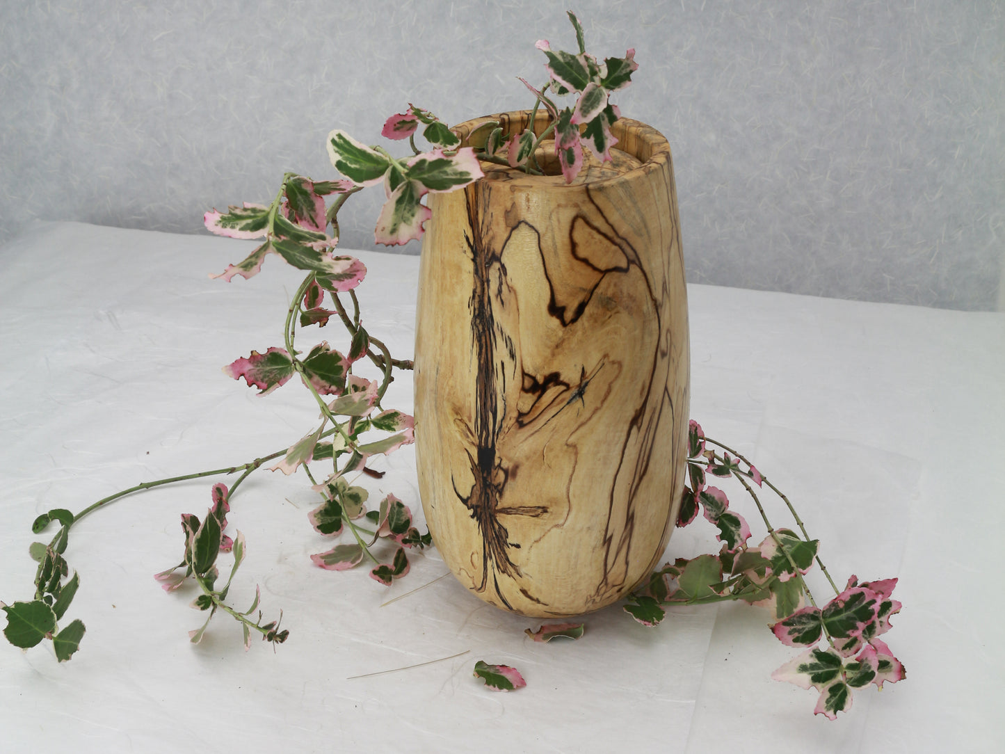 U-Shape Vase with Lid | Spalted Maple