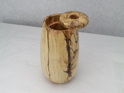 U-Shape Vase with Lid | Spalted Maple