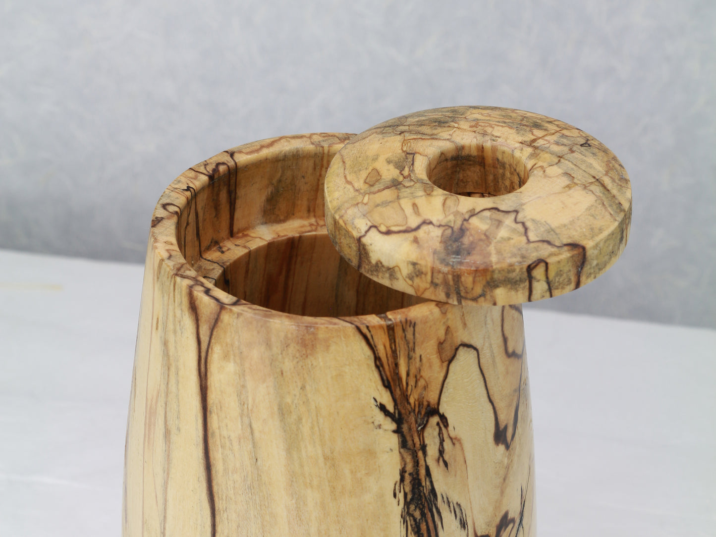 U-Shape Vase with Lid | Spalted Maple