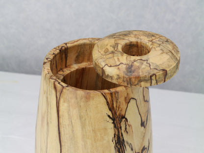 U-Shape Vase with Lid | Spalted Maple