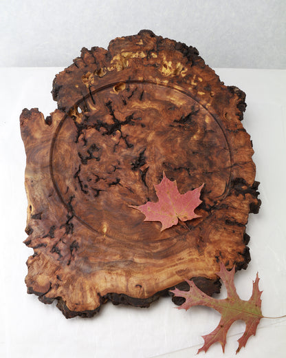 Ornamental Burl Tray | Elm Burl | 18"x14" | Hand-crafted